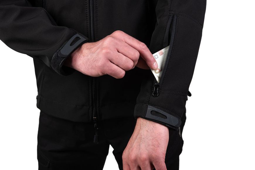 Тактическая куртка SMILO soft shell black S 1014 фото