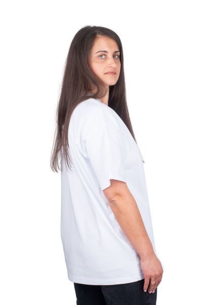 Женская базовая футболка SMILO из кулирного хлопка White XS TSW1 фото