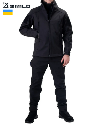 Тактический костюм SMILO cargo softshell black S 10043 фото