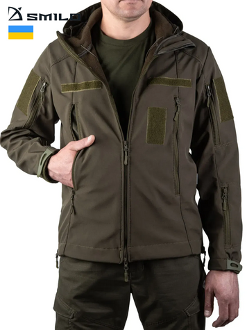 Тактична куртка SMILO soft shell olive S 1000 фото